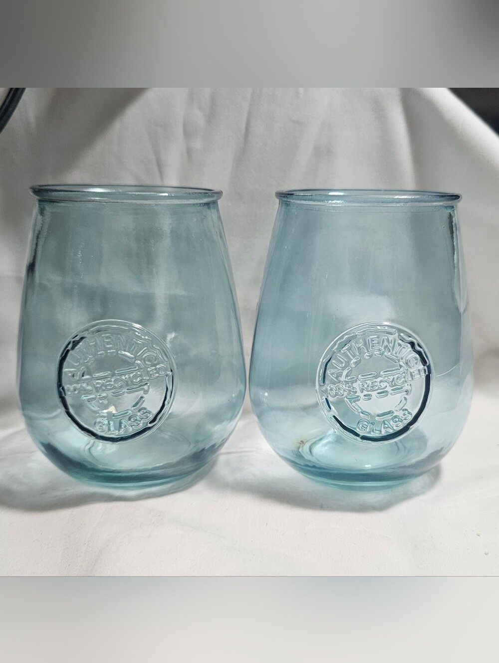 San Miguel Authentic 100% Recycled Blue Glass Tumblers - Set of 2